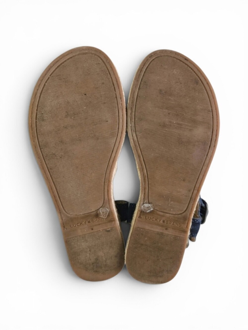 Lucky Brand Gabrien Espadrille Sandals Blue Tan Suede Size 6 - Picture 6 of 11